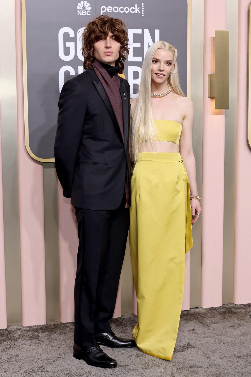 Malcolm McRae and Anya Taylor-Joy attend the 2023 Golden Globes