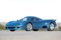 <p>Around the same time that Jaguar was embarking on the ill-fated <strong>XJ220</strong> project, it was also creating another supercar; the XJR-15. The XJ220 had been promised with a V12 but it featured a twin-turbo V6 instead – the XJR-15 got its full complement of a dozen cylinders, and 450bhp to give 191mph.</p><p>Just 50 were built, for a one-model race series called the <strong>Jaguar Sport Intercontinental Challenge</strong>, although road cars were made too, some of which survive. In 2004 the XJR-15 was set to be revived by JaguarSport, with an AJ-V8 engine, but this time the project didn’t even get off the ground.</p>