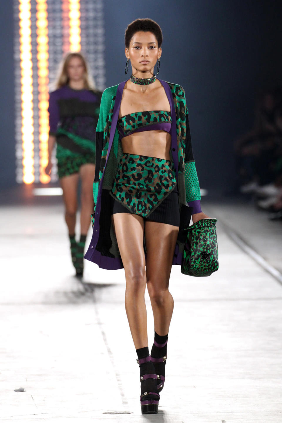 Lineisy Montero walks in Versace’s spring 2016 runway show in Milan.