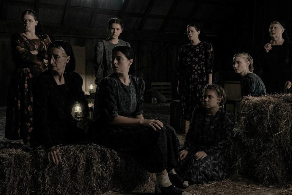 “Women Talking” stars Michelle McLeod, Sheila McCarthy, Liv McNeil, Jessie Buckley, Claire Foy, Kate Hallett, Rooney Mara and Judith Ivey. as Agata in “Women Talking.”