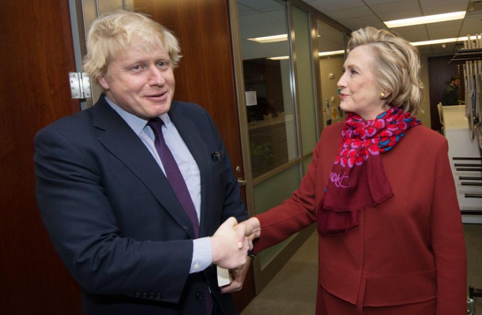 Mrs Clinton with Boris Johnson when he was Mayor of London (Stefan Rousseau/PA) (PA Archive)