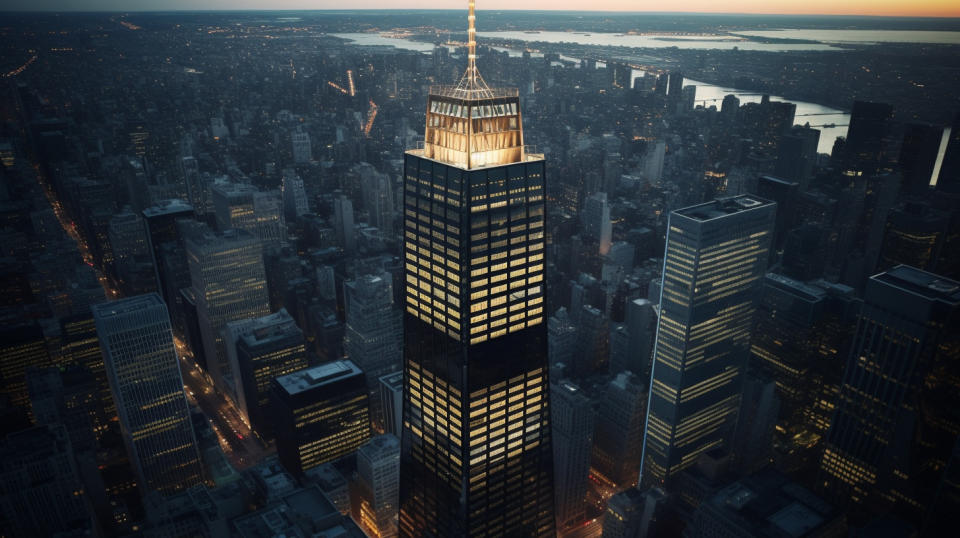 An aerial view of a modern skyscraper, highlighting the company's corporate services and treasury arm.