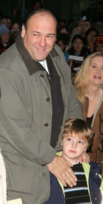 James Gandolfini and son at the NY premiere of Warner Bros. Pictures' Harry Potter and the Goblet of Fire