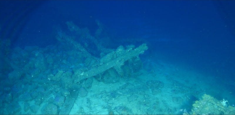 Remains of a wreck on the Skerki Bank off Tunisia.