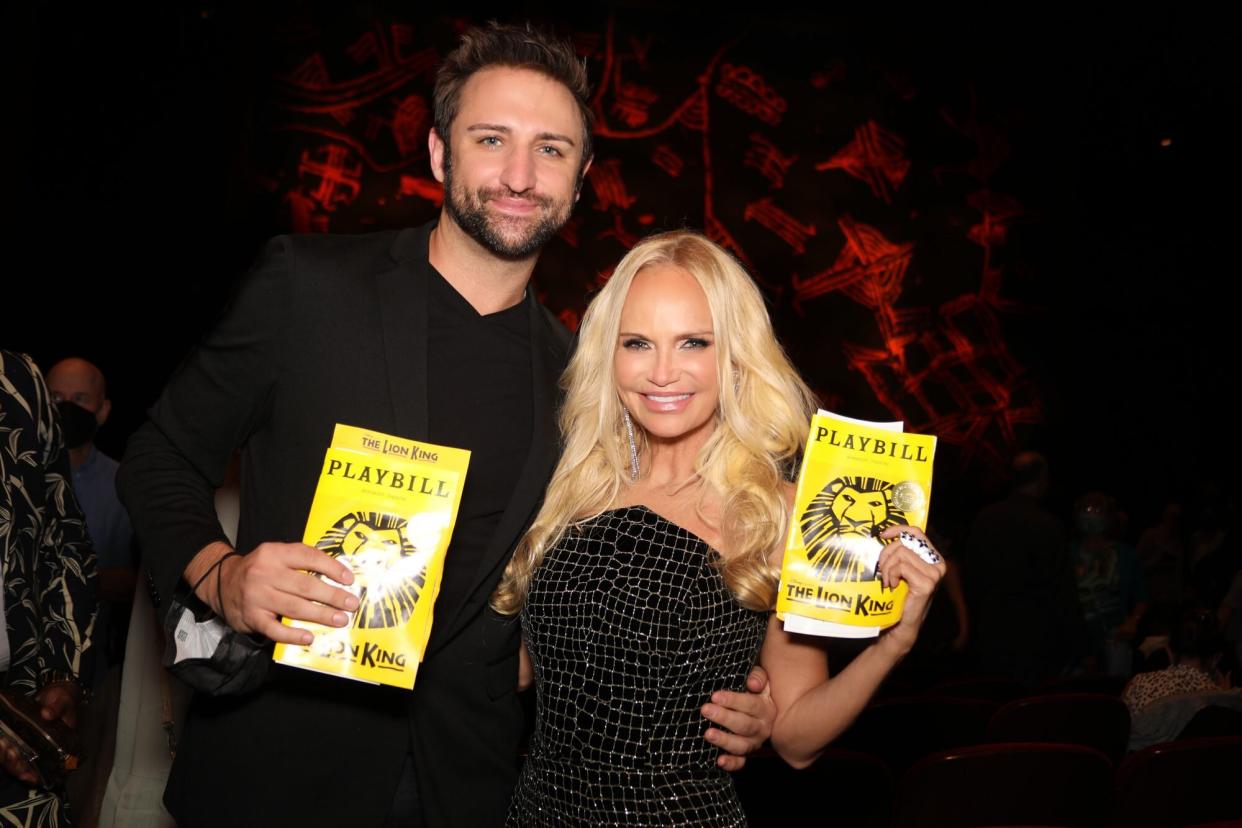 Josh Bryant and Kristin Chenoweth attend the reopening of 'The Lion King' on Broadway