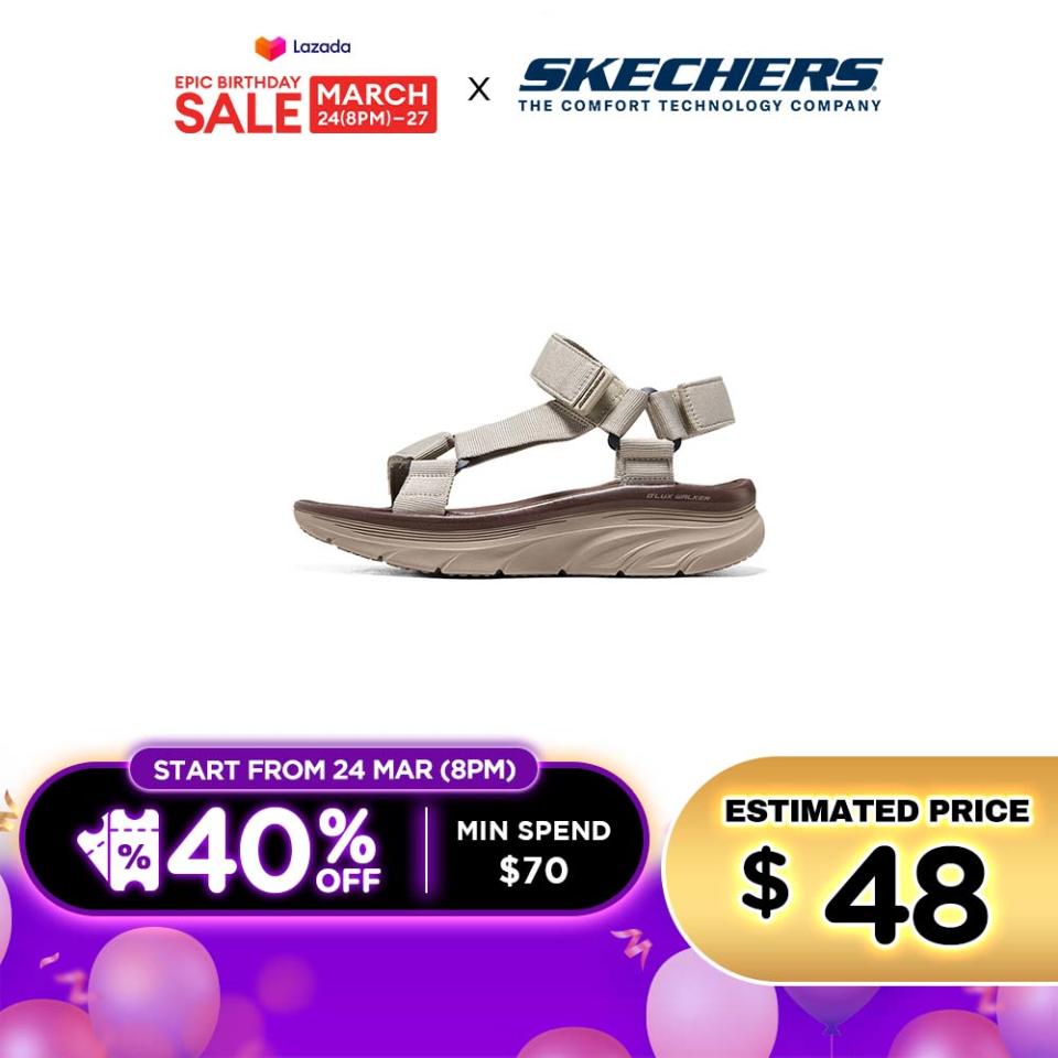 Skechers Men Sport D'Lux Walker Sandals - 237376-TPE. (Photo: Lazada SG)