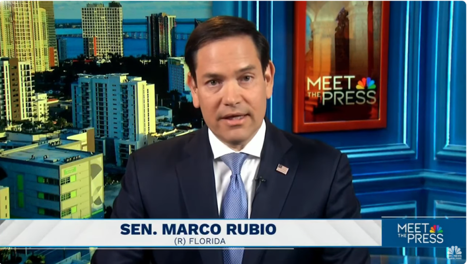 Marco Rubio appears on Meet the Press on Sunday 19 May (NBC)