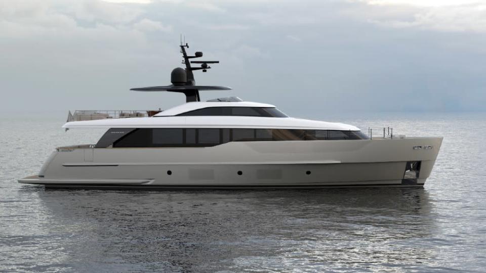 The small “s” in the SD90s stands for sustainability. That includes a hybrid propulsion system, recycled materials across the interior and special eco-finishes to make the yacht greener. - Credit: Courtesy Sanlorenzo Yachts