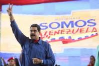 Venezuela's President Nicolas Maduro gestures as he arrives for an event with supporters in Caracas, Venezuela July 20, 2017. Miraflores Palace/Handout via REUTERS