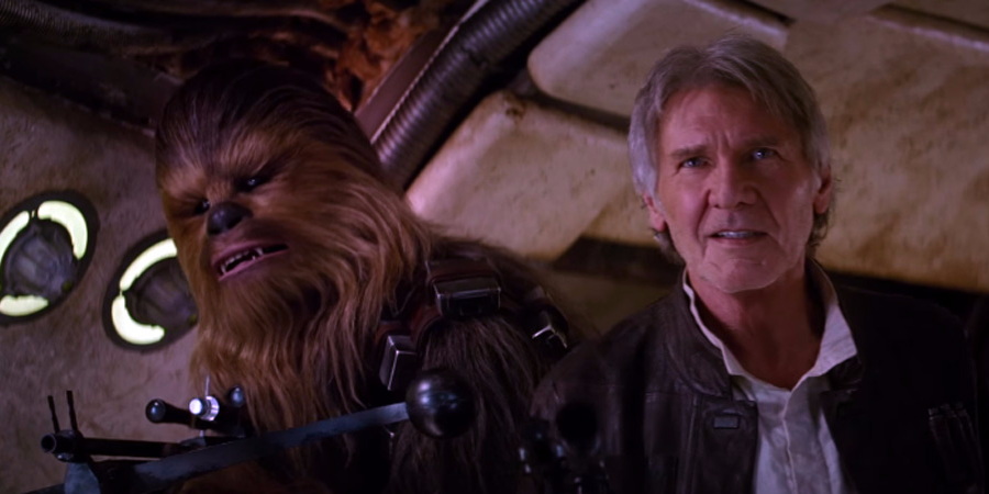 star wars force awakens harrison ford chewbacca