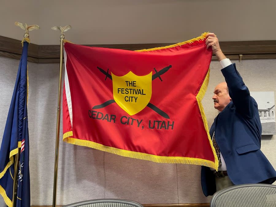 The former Cedar City flag. (Courtesy of Cedar City)