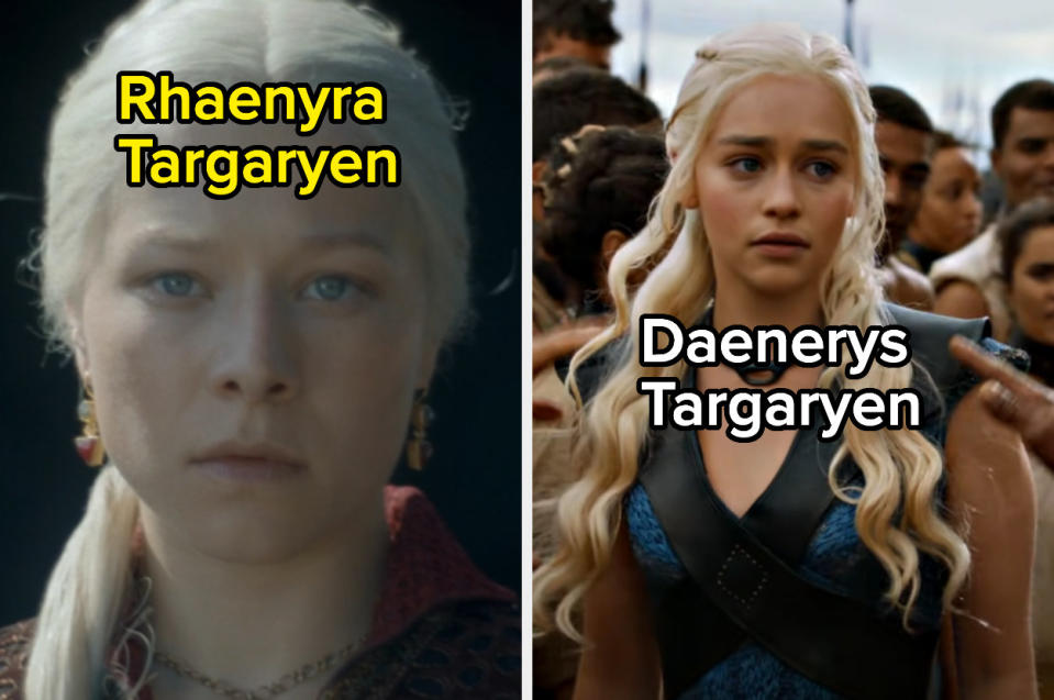 Side-by-side of "House of the Dragon characters"