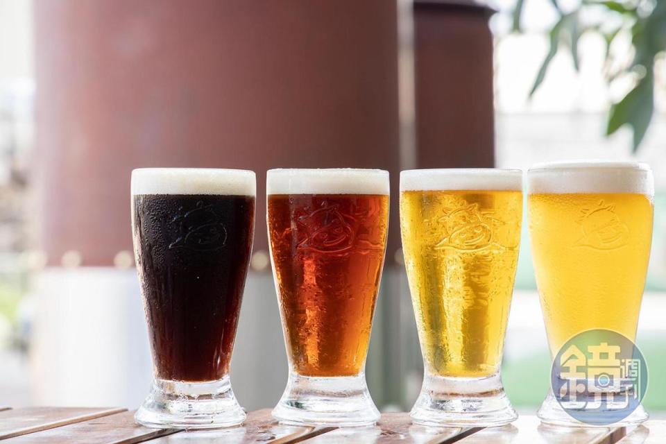 在纖碧爾酒廠可喝 到多款新鮮生啤。