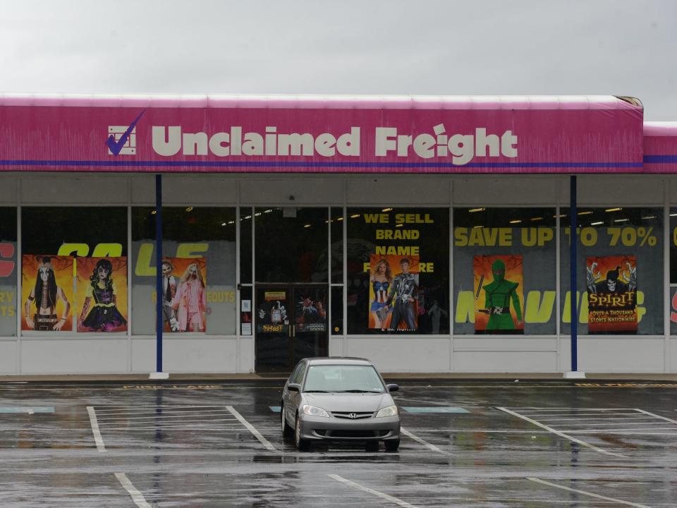 Spirit Halloween takes over an old Unclaimed Freight store.