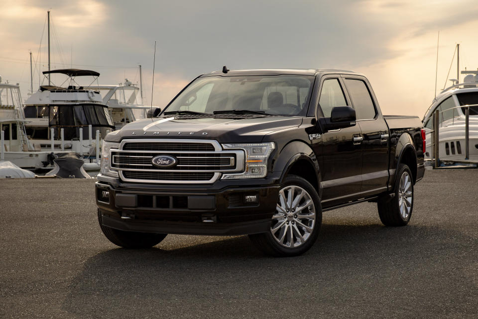 This undated photo provided by Ford shows the 2019 Ford F-150, a truck that offers an average savings of about 15% in November. (Steve Petrovich/Ford Motor Co. via AP)