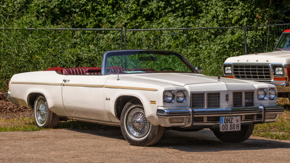 Stade, Germany - July 8, 2018: A vintage 1975 Oldsmobile Delta 88 Royale at 5th Summertime Drive US car meeting.