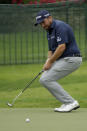 Shane Lowry of Ireland, reacts after missing a putt on the 17th hole during the third round of the World Golf Championship-FedEx St. Jude Invitational Saturday, Aug. 1, 2020, in Memphis, Tenn. (AP Photo/Mark Humphrey)