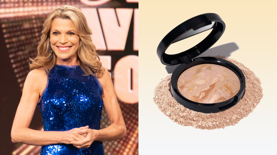 Vanna White says you can also use this powder to set your makeup or freshen it up a bit throughout the day. (Getty Images/Amazon)