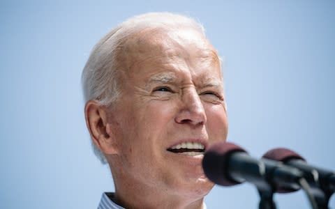 Joe Biden is the front runner in the Democratic 2020 race - Credit: Bloomberg