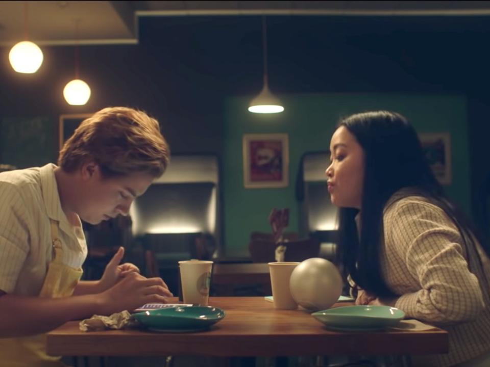 Cole Sprouse and Lana Condor in "Moonshot."