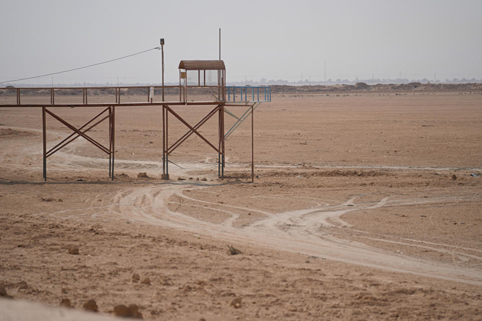 A general view of the dried up Lake Sawa Iraq, is seen Saturday, June 4, 2022. This year, for the first time in its centuries-long history, Sawa Lake dried up completely. A combination of mismanagement by local investors, government neglect and climate change has ground down its azure shores to chunks of salt. (AP Photo/Hadi Mizban)