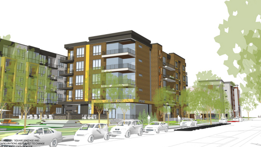 A rendering of the five-story mixed-use building on 2.55 vacant acres. (Courtesy Photo/Dublin Planning and Zoning Commission)