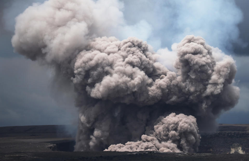 <p>Huge plumes of smoke have been seen rising from the volcano (Getty) </p>