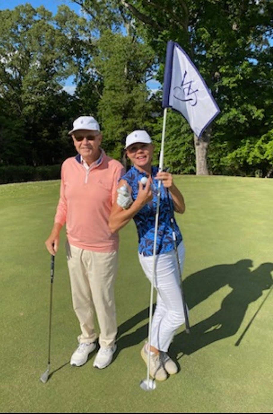 Joe and Joan Moran after the married couple scored back-to-back aces earlier this month at the Country Club at Wakefield Plantation in Raleigh, NC