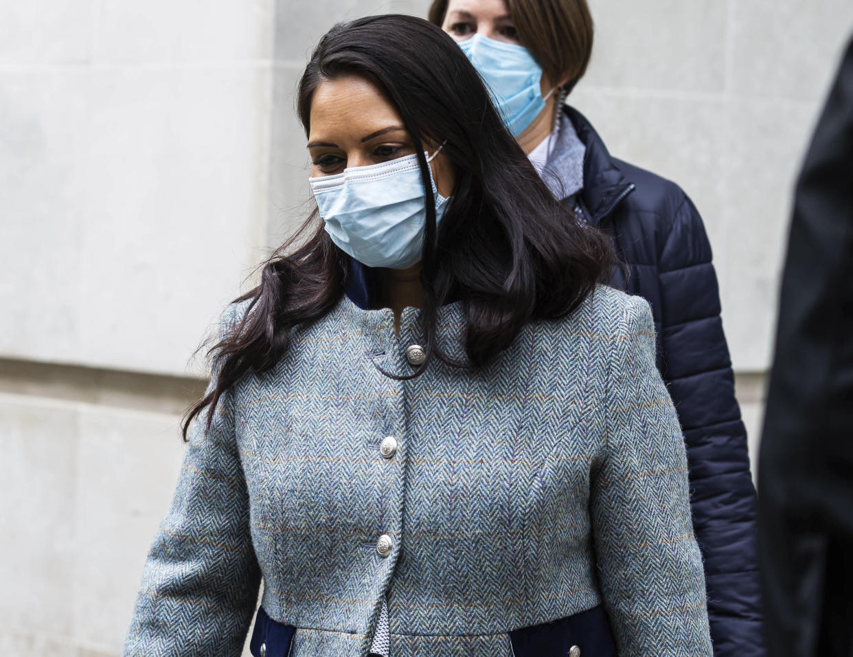 Photo by: KGC-254/STAR MAX/IPx 2021 5/23/21 Home Secretary Priti Patel leaves BBC Broadcasting House in London, England.