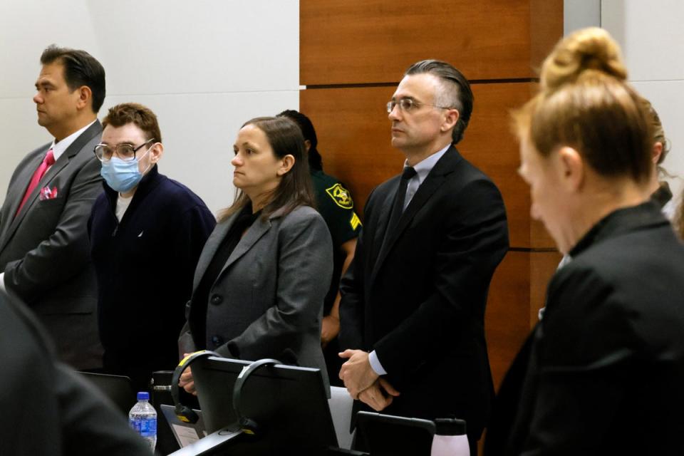 Nikolas Cruz pictured in court on day four of his trial on Thursday (© South Florida Sun Sentinel 2022)