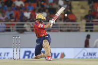 Punjab Kings' Ashutosh Sharma plays a shot during the Indian Premier League cricket match between Punjab Kings' and Mumbai Indians' in Mullanpur ,India, Thursday, April 18, 2024.(AP Photo/ Surjeet Yadav))