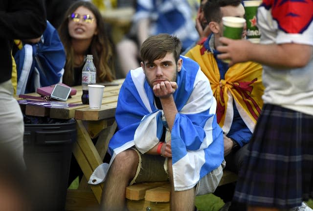 Fans watch Croatia v Scotland