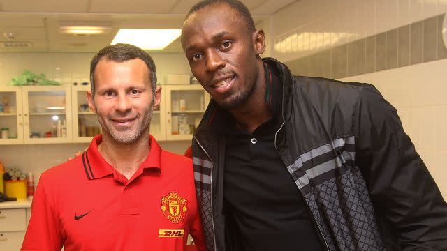 Bolt and United legend Ryan Giggs. Image: Getty