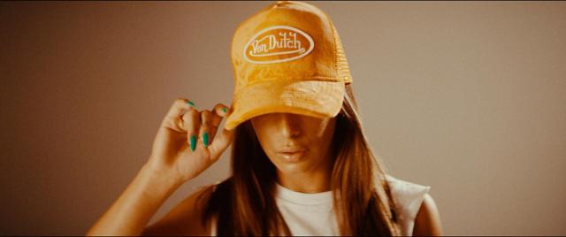 Neon Orange Velvet Trucker