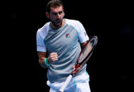 Tennis - ATP Finals - The O2, London, Britain - November 12, 2018 Croatia's Marin Cilic reacts during his group stage match against Germany's Alexander Zverev Action Images via Reuters/Andrew Couldridge