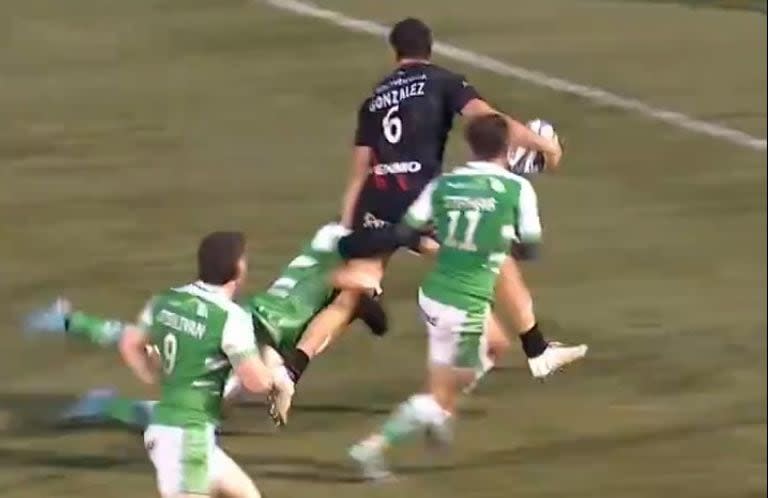 Juan Martín González y su gran try para Saracens