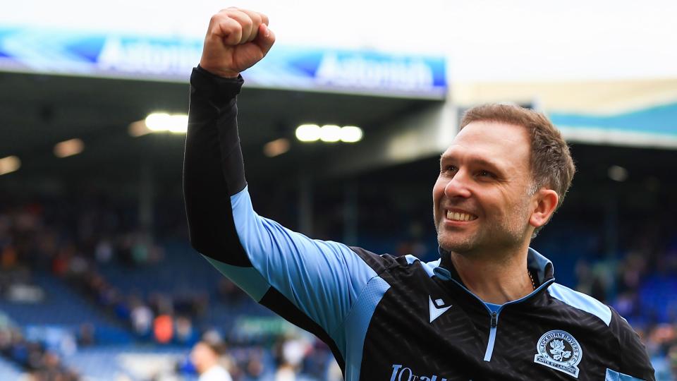 John Eustace celebrates win at Leeds