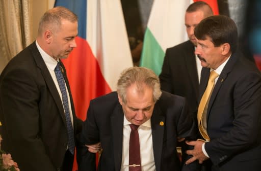 Czech President Milos Zeman needs help to stand up and often appears to be very tired