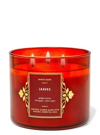 <p><a href="https://go.redirectingat.com?id=74968X1596630&url=https%3A%2F%2Fwww.bathandbodyworks.com%2Fp%2Fleaves-3-wick-candle-026703976.html&sref=https%3A%2F%2F" rel="nofollow noopener" target="_blank" data-ylk="slk:Shop Now;elm:context_link;itc:0;sec:content-canvas" class="link ">Shop Now</a></p><p>Leaves 3-Wick Candle</p><p>bathandbodyworks.com</p><p>$26.95</p>