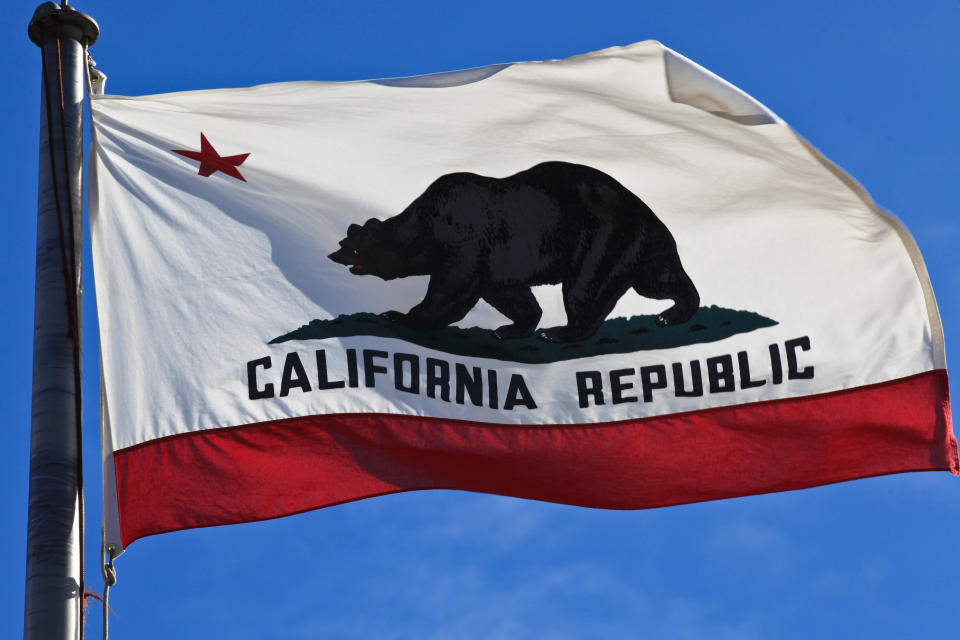 La bandera del estado de California, con su alusión a su efímera etapa como República en 1846. (Flickr/Hakan Dalhstrom)