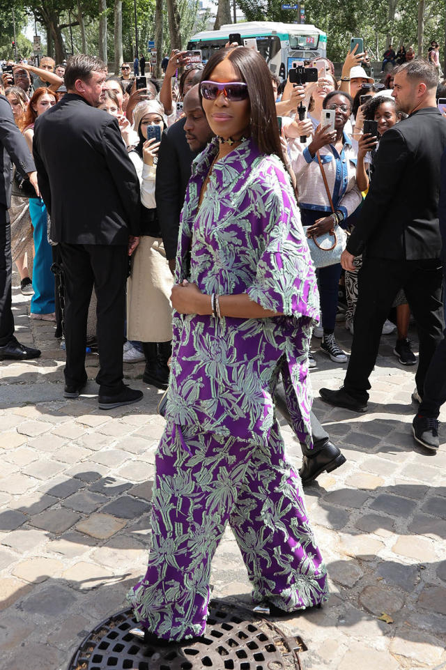 Naomi Campbell arrives for the Louis Vuitton ready-to-wear Spring