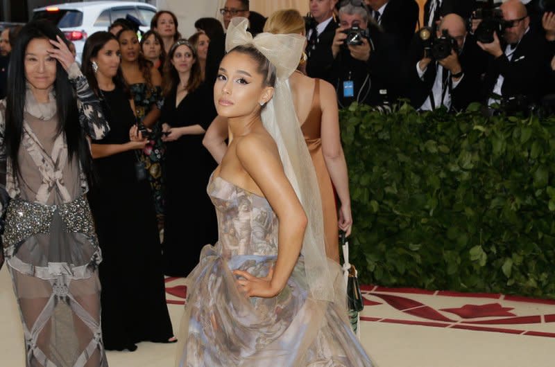 Ariana Grande attends the Costume Institute Benefit at the Metropolitan Museum of Art in 2018. File Photo by John Angelillo/UPI