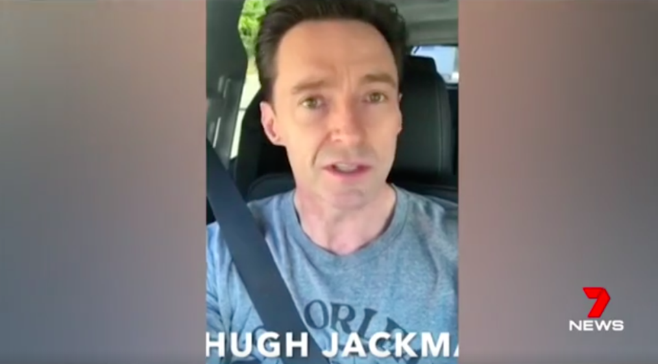 Hugh Jackman was among a series of Aussie stars to wish Alex all the best in his road to recovery. Source: 7News