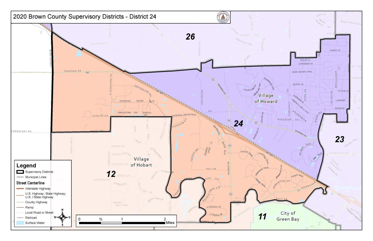 District 24 is made up of Hobart north and west of County J and western Howard.