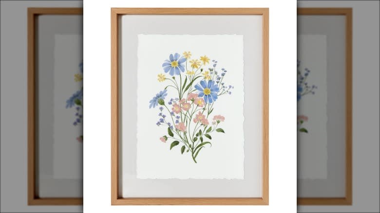 framed picture of flowers