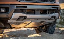 <p>Even though the FX4 suspension doesn't raise the 4x4 Ranger's ride height, its standard 8.9 inches of ground clearance and the off-road package's skid plates-Ford calls the front one a "bash plate," which is awesome-make trail work and boulder humping easy.</p>