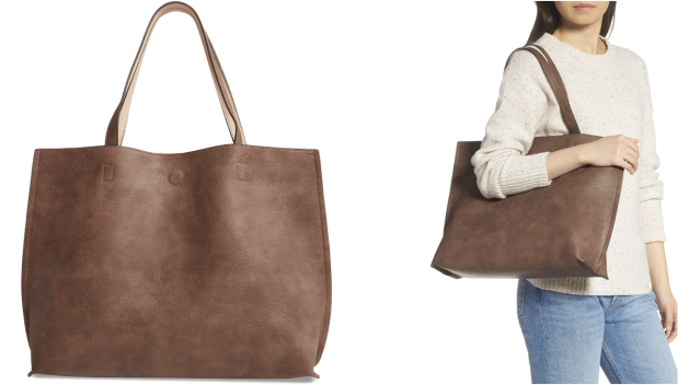 leather reversible tote