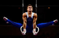 Sam Mikulak competes on the rings during day 1 of the 2012 U.S. Olympic Gymnastics Team Trials at HP Pavilion on June 28, 2012 in San Jose, California. (Photo by Ronald Martinez/Getty Images)