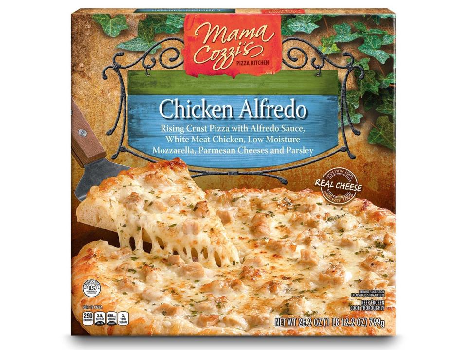 Mama Cozzi's chicken Alfredo pizza