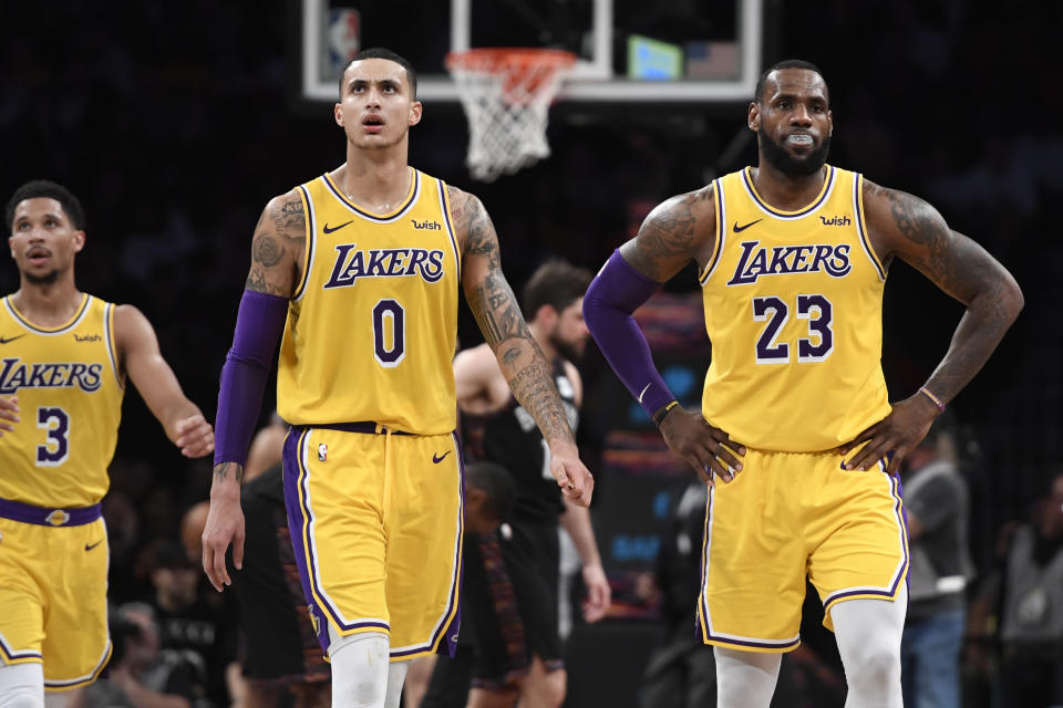 Kyle Kuzma said the biggest thing the Lakers need to do to make the postseason is to simply have fun. (Sarah Stier/Getty Images)